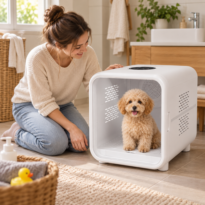 DryNest — Automatische Droogbox voor Katten en Kleine Honden